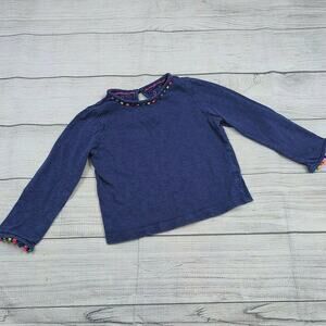 2/3 Boden Pom-Pom Keyhole Long Sleeve Tee